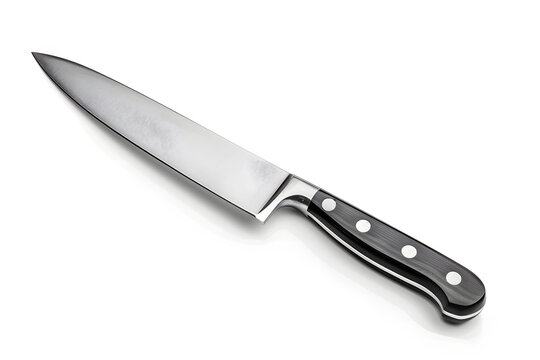 Sharp kitchen knife isolated on white background