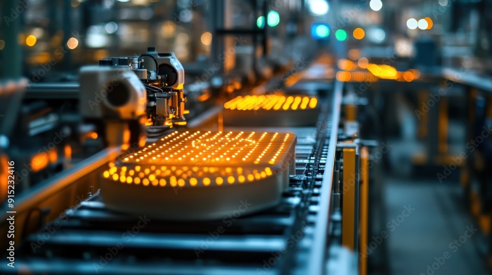 Poster automated production line in a factory