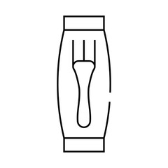 cutlery fork in pack line icon vector. cutlery fork in pack sign. isolated contour symbol black illustration