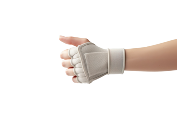 Supportive Wrist Brace Enhancing Stability During Rehabilitation Efforts for Hand Injury Recovery on Transparent PNG Background.