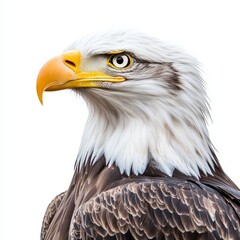 Obraz premium Portrait of a Bald Eagle with a Focused Gaze