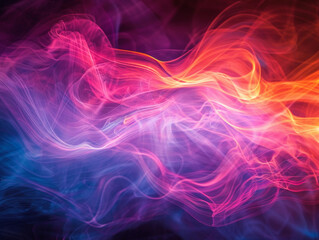 Obraz premium Colorful abstract smoke patterns intertwining in a vibrant display of purple, pink, and orange hues
