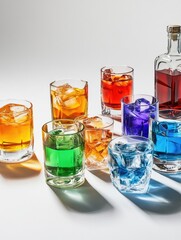 Colored Drinks in Glasses