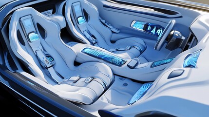 Fototapeta premium Futuristic Car Interior Design Concept