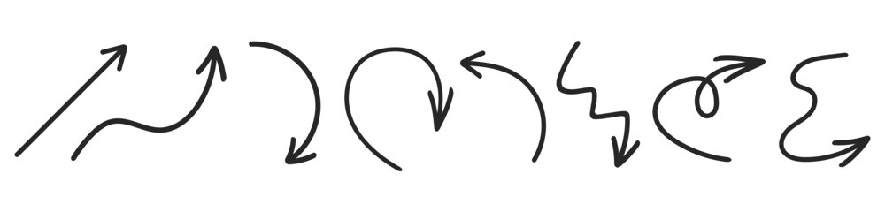 Hand drawn arrows, mark point icon design collection for business and education design element