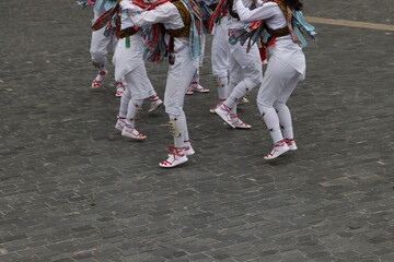 Basque folk dance exhibition in an outdoor festival