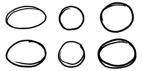 Hand drawn cartoon circle line vector illustration doodle sketch style for concept design.