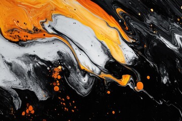 Black and Orange Painting Close Up