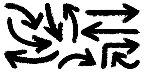 Set of Hand drawn vector arrows doodle on white background. design element vector illustration.