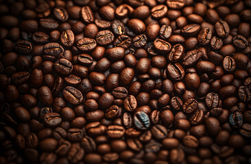 Naklejka premium Texture of coffee beans