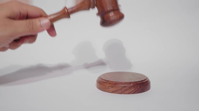Closeup of Gavel Stricking