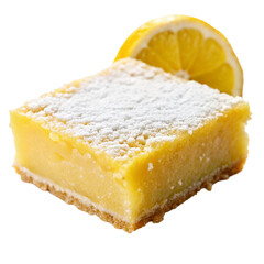 Vegan lemon bar isolated on transparent background.