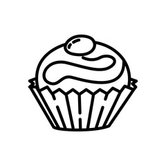 chocolate truffle icon vector in line style