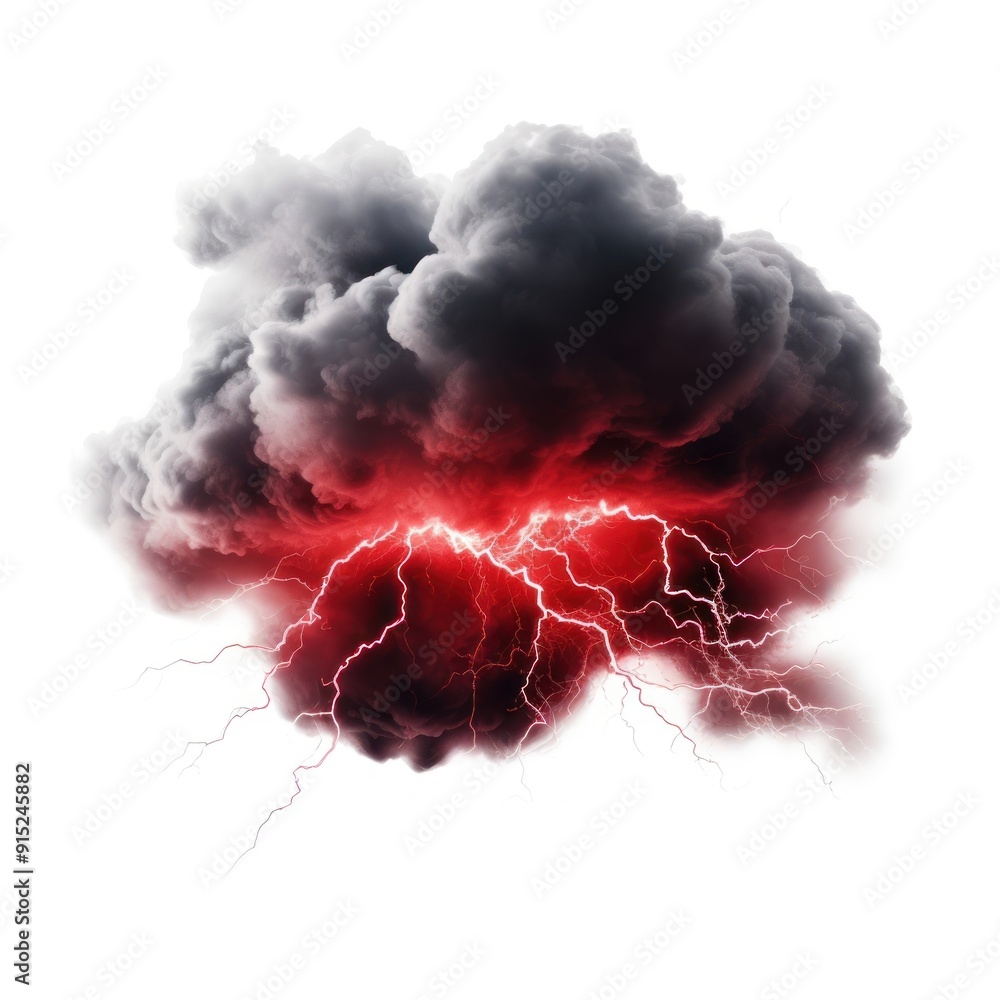 Wall mural dramatic storm cloud lightning