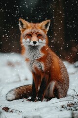 Obraz premium Red Fox in Snow