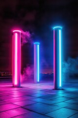 Neon lighted poles