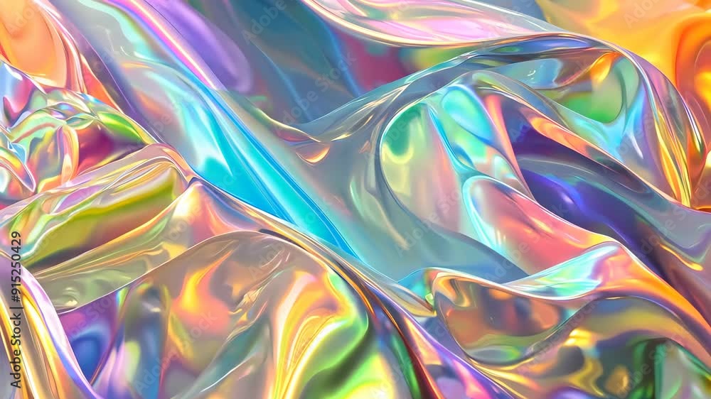 Canvas Prints shimmering holographic textures in vivid iridescent colors up close