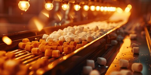 Confectionery Conveyor System for Glazing Zephyrs and Marshmallows