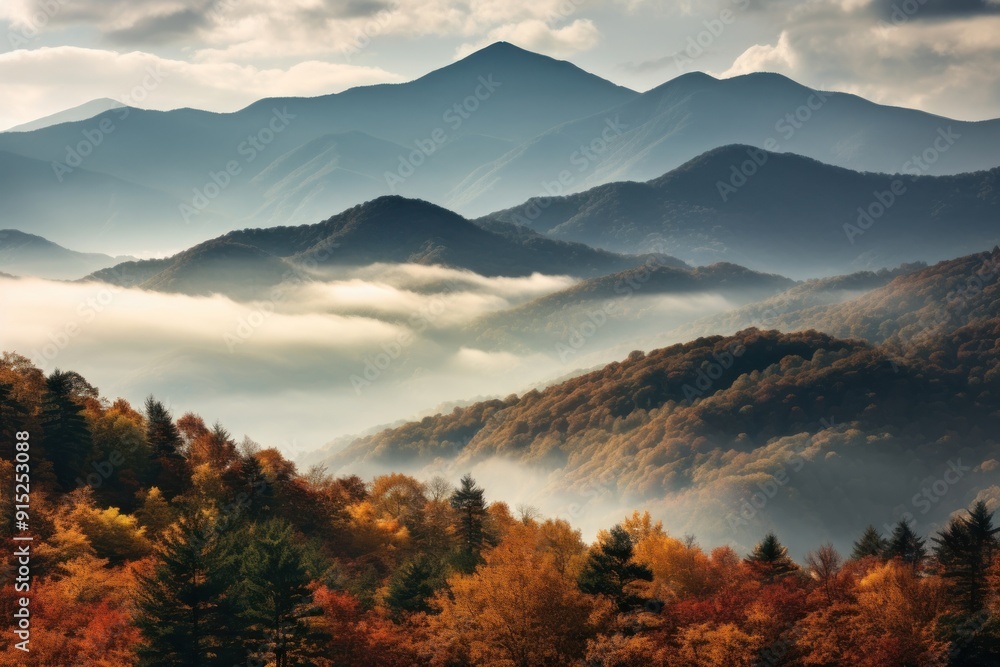 Canvas Prints autumn mountain landscape outdoors.