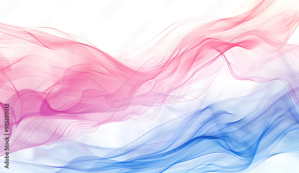 Poster lively shades of magenta and cyan spectrum wave patterns symbolizing innovation, isolated on a solid