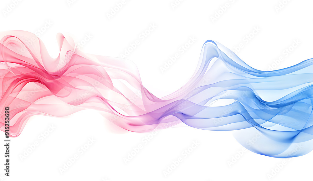 Poster lively shades of magenta and cyan spectrum wave patterns symbolizing innovation, isolated on a solid