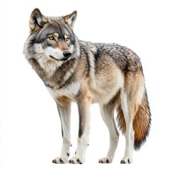 Fototapeta premium Portrait of a Gray Wolf with Alert Eyes