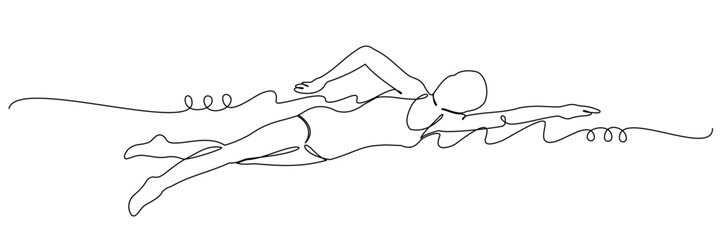 swimming line art 