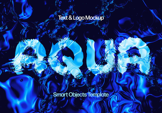 Liquid Distort Text Effect Mockup With Generative AI