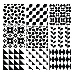 Black and white geometric seamless pattern