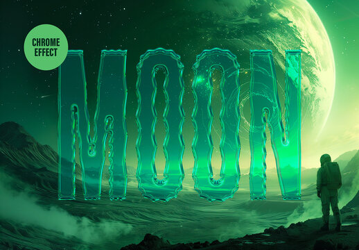 Sleek Glass Text Effect Mockup With Generative AI