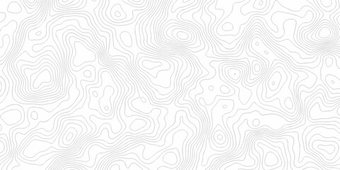Vector black wave curve Topography grid map. white wave line geography landscape Topo contour map on white background. Geographic mountain relief diagram line pattern.