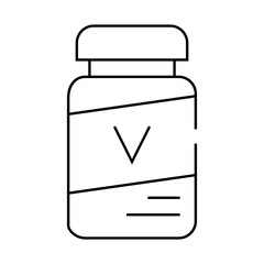 vitamin bottle for cat line icon vector. vitamin bottle for cat sign. isolated contour symbol black illustration