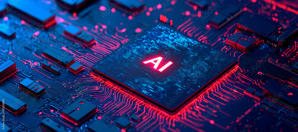 Poster chip with holographic text 