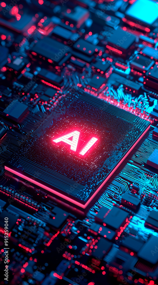 Poster chip with holographic text 