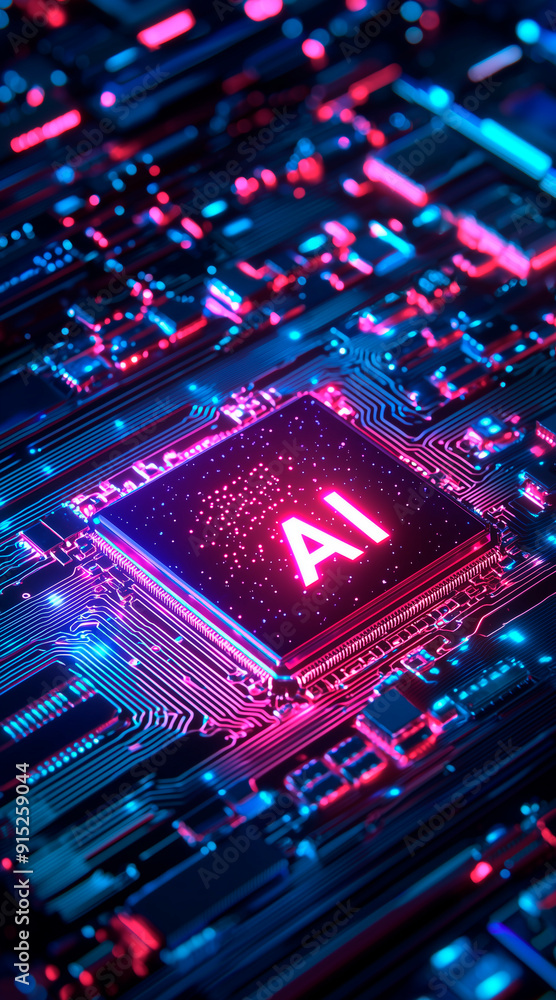 Poster chip with holographic text 