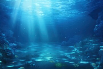 Fish underwater outdoors nature, digital paint illustration.  image