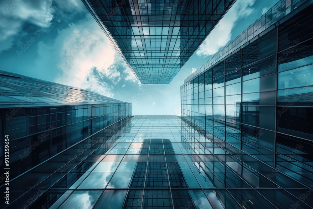 Poster a large building with numerous windows on each floor, suitable for cityscape or urban architecture i