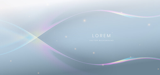 Colorful wave and light on grey background. You can use for ad, poster, template, business presentation.