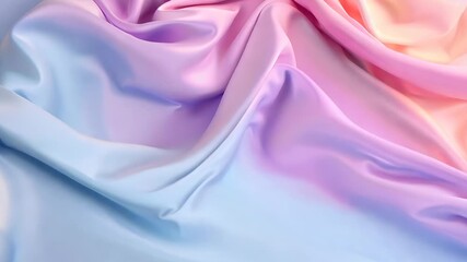 Smoothly transitioning pastel fabric in soft light, vibrant colors changing gracefully