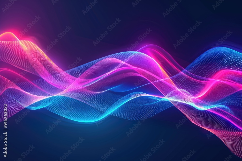 Poster a vibrant wave of light shines bright on a dark backdrop, perfect for highlighting important informa