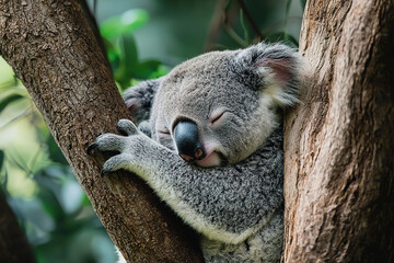 Fototapeta premium Koala Sleeping in a Tree
