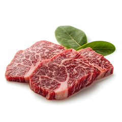 Fototapeta premium Wagyu Raw Meat isolated on white