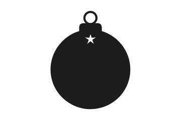 Christmas ball black silhouette vector