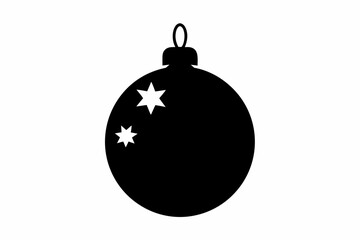 Christmas ball black silhouette vector