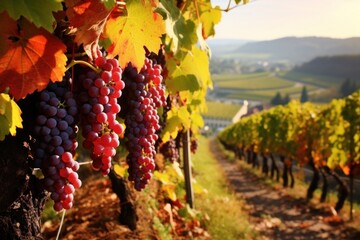 Harvest With Ripe Grapes vineyard outdoors nature.