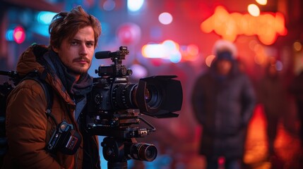 Cinematography director takes video for a film