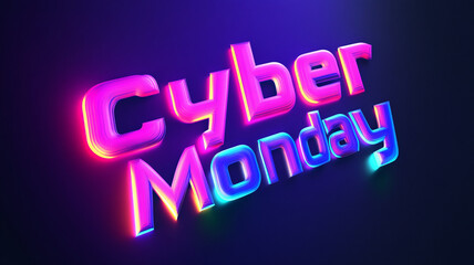 Obraz premium Cyber Monday, Black Friday. A banner for the sale. A technological banner. Cyberpunk style. Panda is on sale.