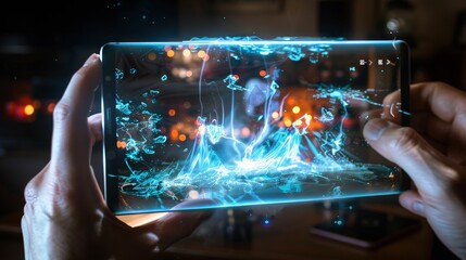 Envision a smartphone with a holographic display, projecting 3D images and videos that you can interact with in real time.