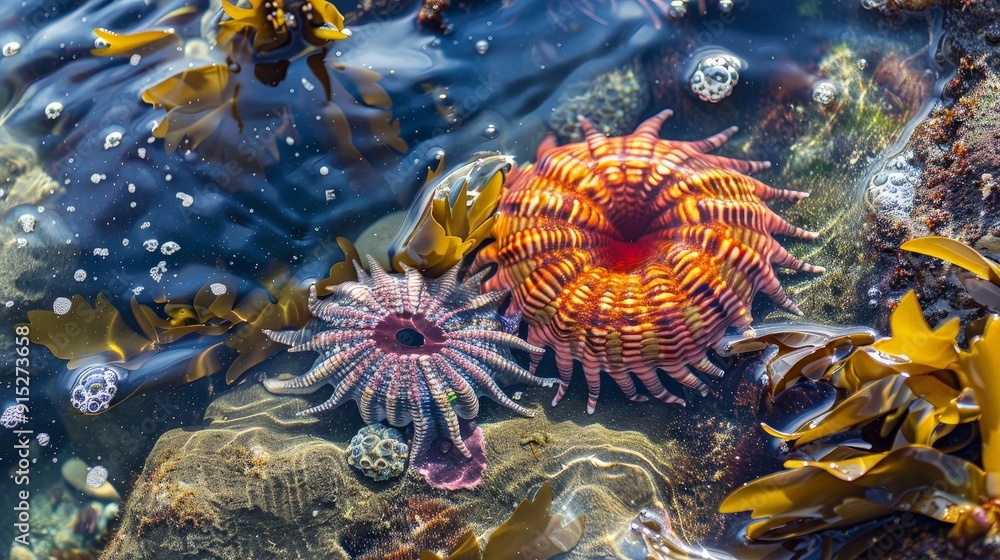 Aufkleber envision the adventure of exploring tidal pools, where you can discover unique sea creatures and mar