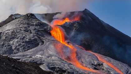 burning fire in the fire, lava, volcano, catastrophe